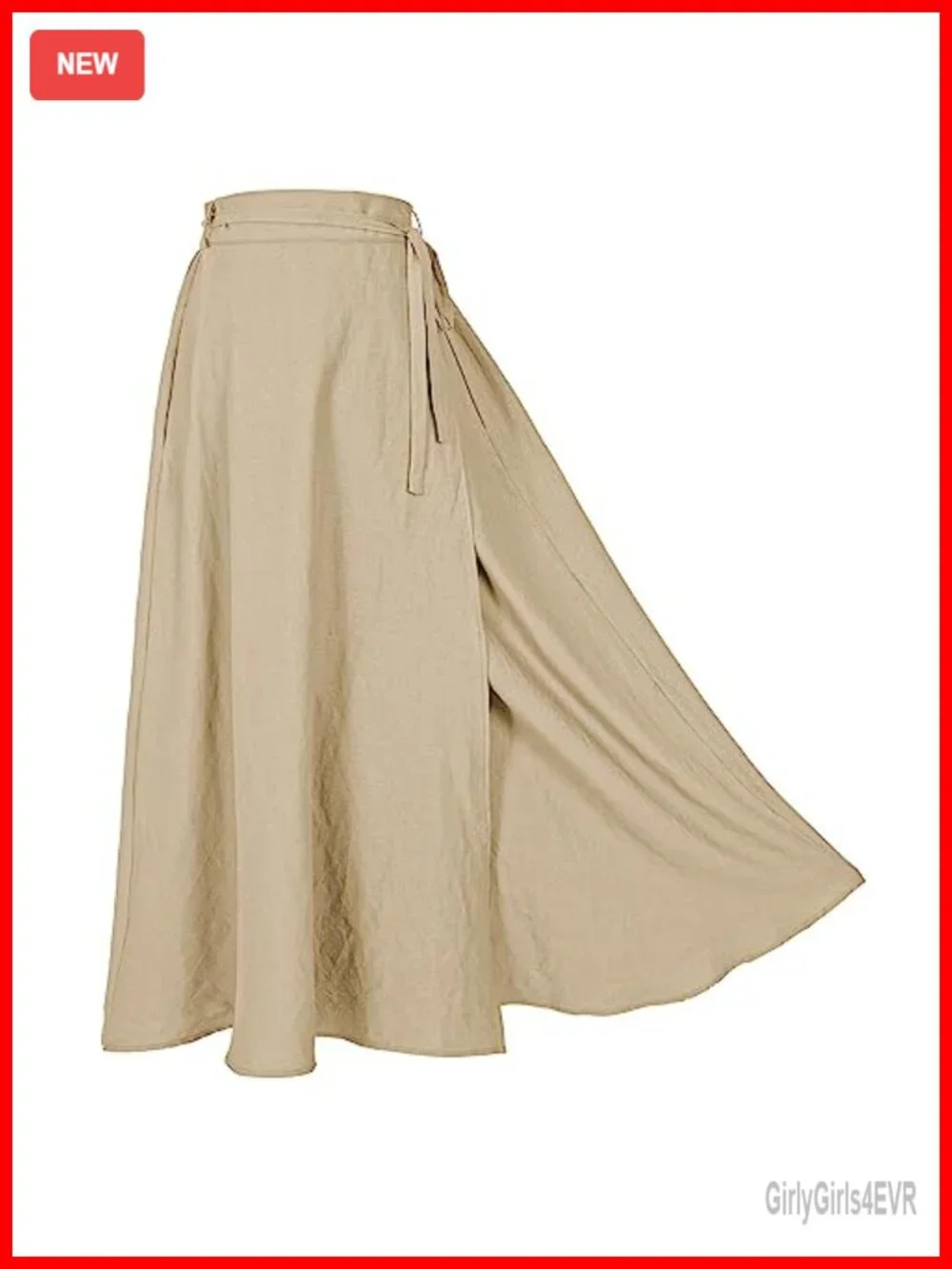 Linen Cotton Wrap Maxi Skirt A-Line Casual Beach Vacation